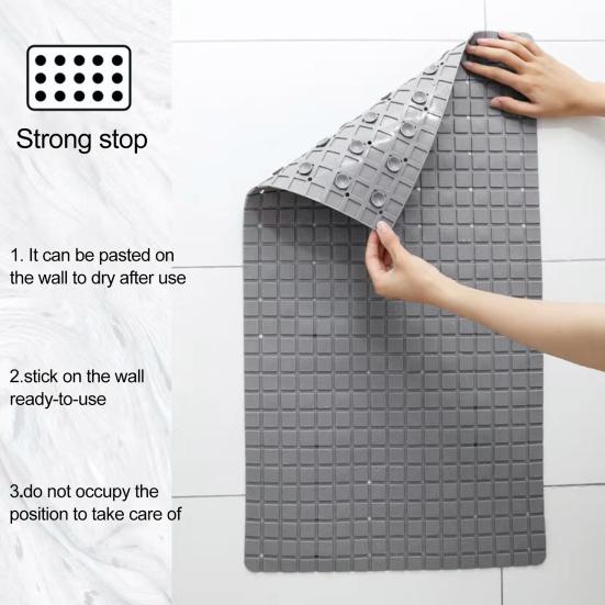 Bathroom Shower Pad with Drain Holes 3D Grid Texture Bathtub Gasket Anti-Slip Protection for Shower Bath Toilet Crack-Resistant Bathtub Mat