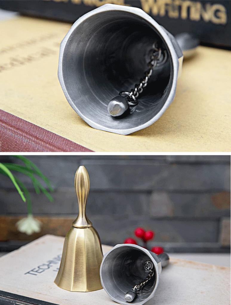 VIEAURA Handbell Dinner Bell Doorbell Antique Style Tabletop Restaurant Hotel Cafe Reception Order Hand Waving Bell Calling Interior Compact (Antique