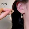 1 Pair Women Earrings Hollow Out Pin Shape Polished Electroplating Metal Lightweight Daily Life Festivals Parties Dates Ear Jewelry