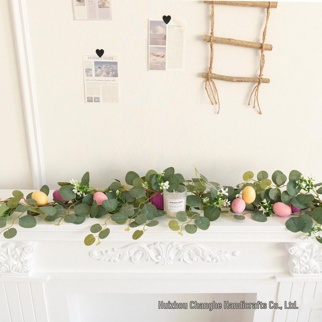 Пасхальное яйцо Эвкалипт Ротанг Декор для вечеринки Имитация Зеленые Лозы Подвесные для Дома Двери