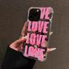 Love English Trendy Art Creative Mirror Phone Case For iPhone 16 Pro Max 11 12 13 14 15 XS X XR 7 8 Plus Shockproof Bumper Cover