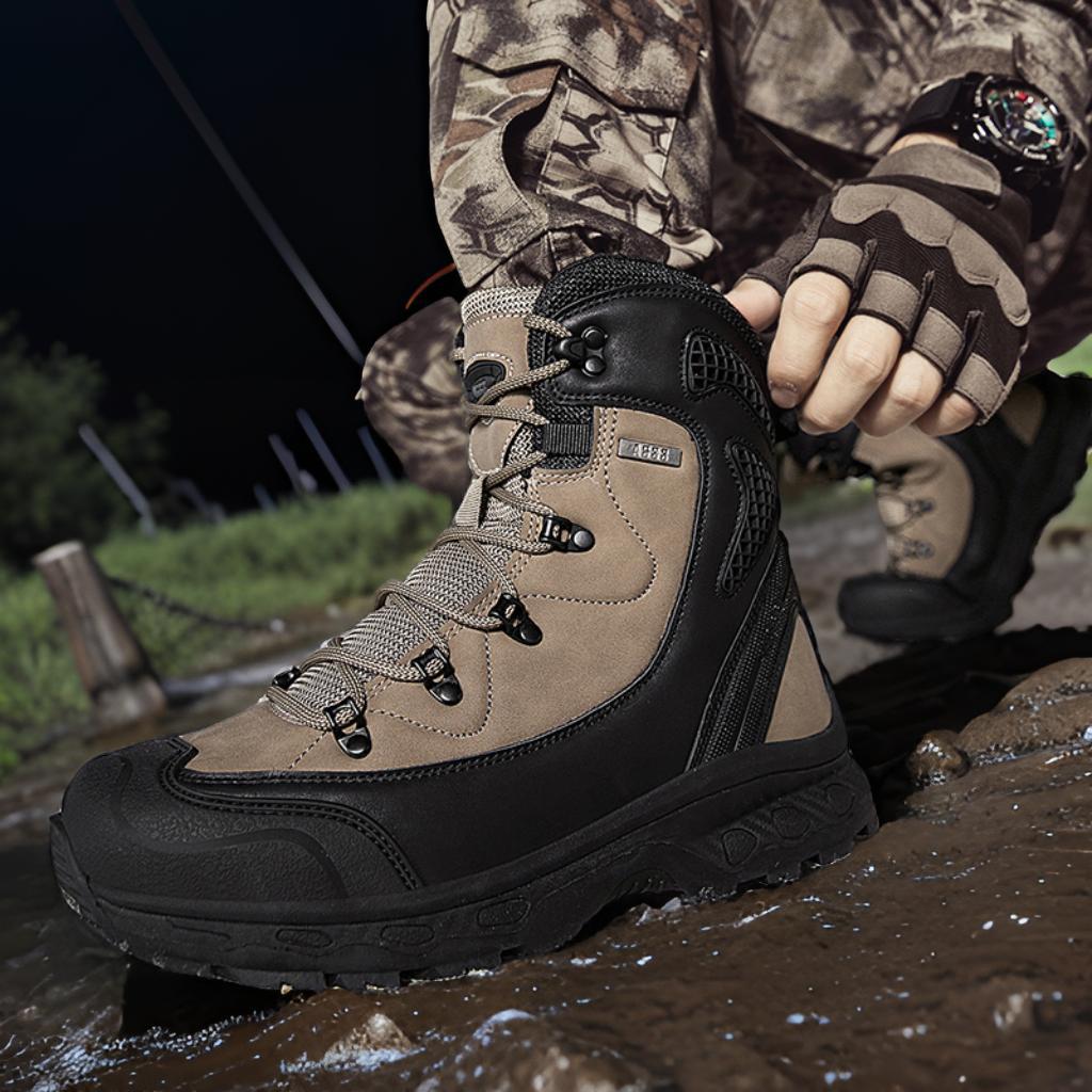 Модные мужские водонепроницаемые кожаные ботинки для пустыни, нескользящие, легкие, дышащие, нескользящие, для охоты и туризма, рабочие ботинки для мужчин
