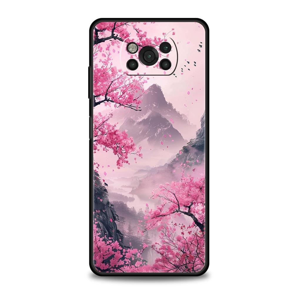 Розовый Закат Горы Чехол для Телефона для Xiaomi Poco F7 Ultra F6 F5 F4 F3 X6 X5 X4 X3 NFC C51 C55 M4 GT 5G Мягкий ТПУ Чехол Сумки