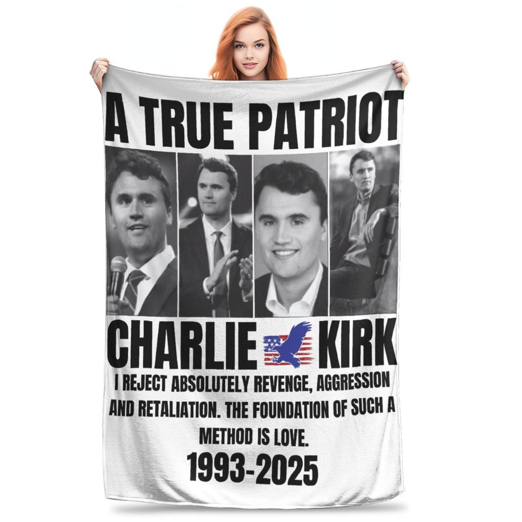 Charlie Kirk Shoot Blanket Quality Super Warm Bedding Throws Winter Girls Boys Couch Chair Fashion Bedspread