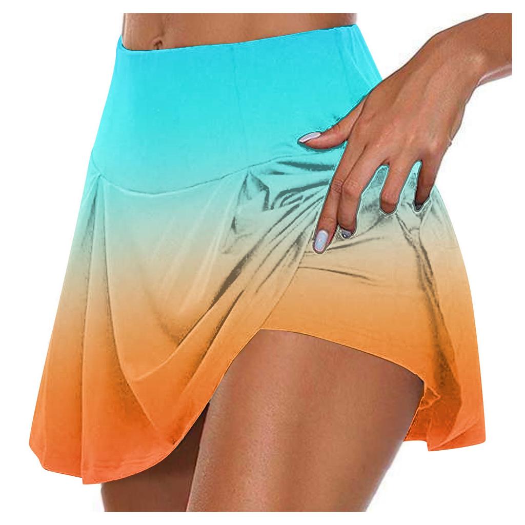 Женские спортивные эластичные плиссированные теннисные юбки для бега, йоги, внутренние шорты, эластичные спортивные шорты для гольфа
