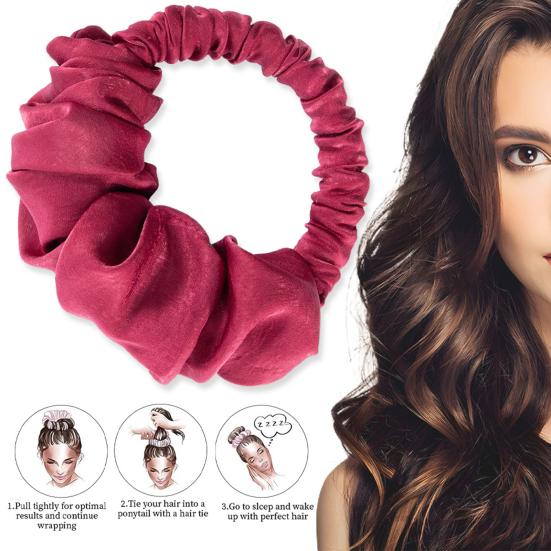 No Heat Hair Curler Women Overnight Sleeping Hair Curling Scrunchie Soft Hair Roller Strap Long Medium Hair Curls Styling Tool