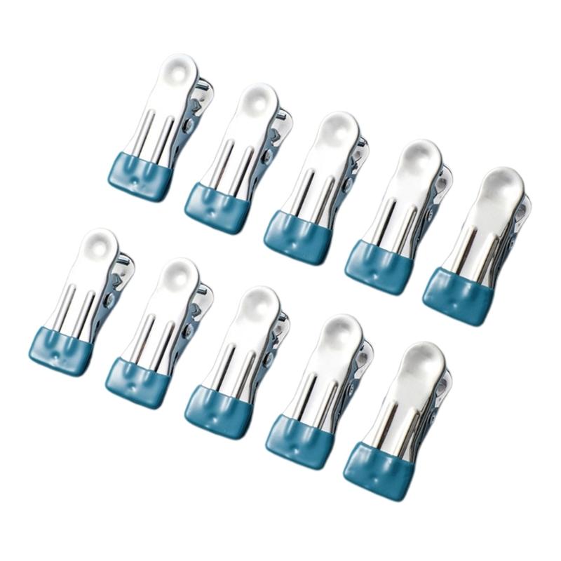 Pack Of 10 Beach Towel Clips Stainless Steel Clothes Fasteners Holders Sandproof Camping Clothespins for Outdoor Use