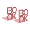 Металлическая подставка для книг в форме буквы и настольный держатель для книг, цвет пудрово-розовый