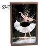 Tissue Box for Dining Table Walnut Wood Box, with Artistic Ballet Dancer Skirt Design, Design Multipurpose Paper Towel Holder Home Decor Entryway