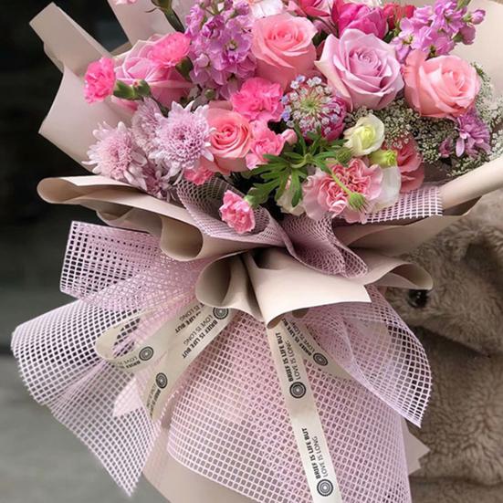 1 рулон сетки для упаковки цветов, декоративная, привлекательная, полиэстеровая, товары для рукоделия, оберточная бумага для букета