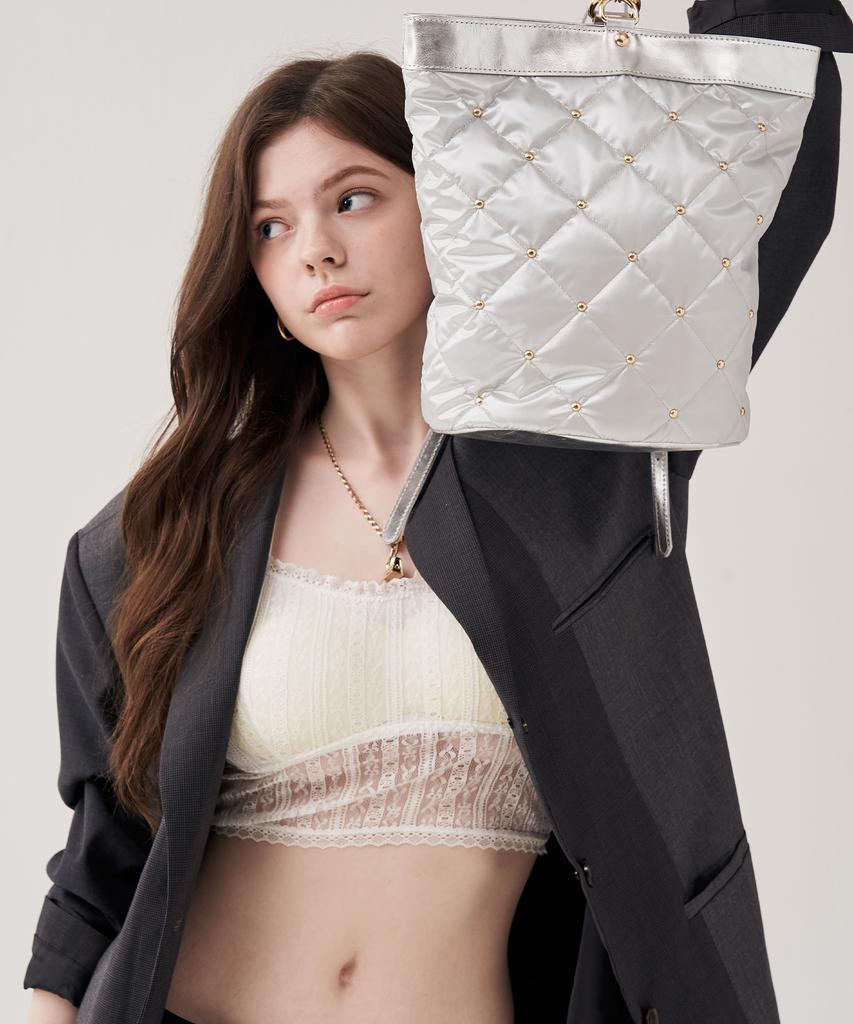 Jina In Ny 3-Way Use Elizabeth Mini Backpack [Silver Combo]