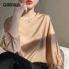 Women's Round Neck Pullover Short Satin T-shirt Loose Thin Temperament Tops