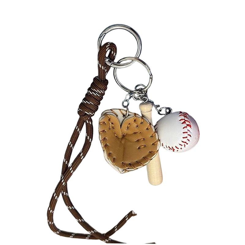 Мини Бейсбольная Перчатка Деревянная Бита Брелок Аксессуары для Женской Сумки Брелок для Ключей Спортивного Автомобиля Брелок Подарок для Мужчины Женщины