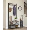 Coat Rack Hall Tree with Shoe Storage Bench Entryway Bench with Shoe Storage for Entryway Greige and Black
