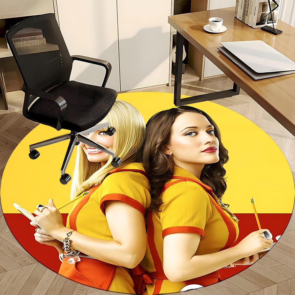 1 шт. Круглый ковер для офиса Broke Girls, под офисные стулья, спальня, гостиная, декор для дома a1022301