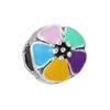 2pcs Colorful Paw Flower Butterfly Beads Rainbow Fit Original Brand Charms Silver Color Bracelets Necklaces Women Diy Jewelry