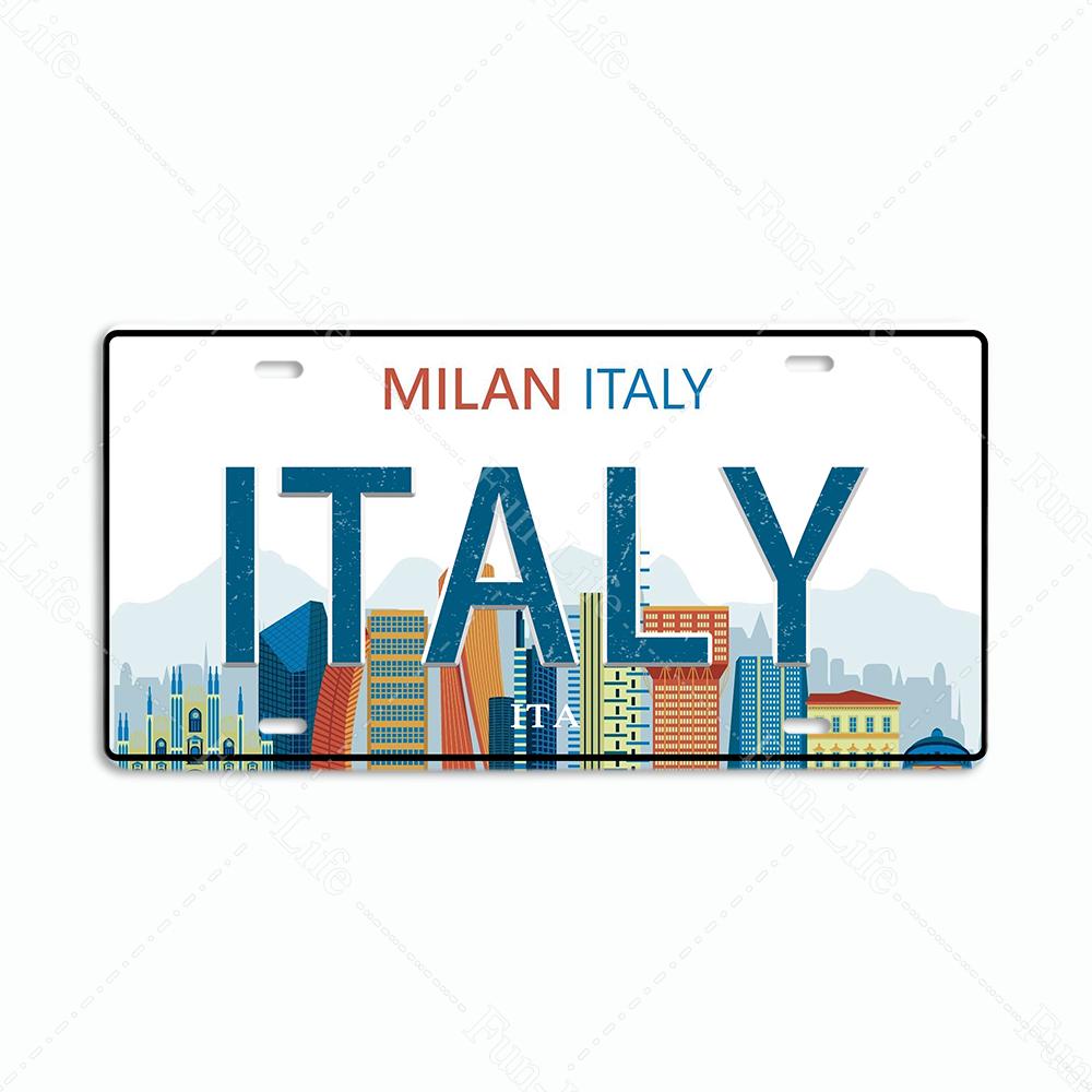 Винтажный плакат с номером автомобиля Испании/СИДНЕЯ Популярный город Бразилия Национальный флаг Ретро жестяные знаки Наклейки для домашнего декора