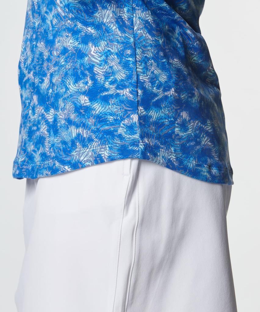 UA Playoff Printed Polo SS Hushed Blue Water Metallic Silver SM [Under Armour]