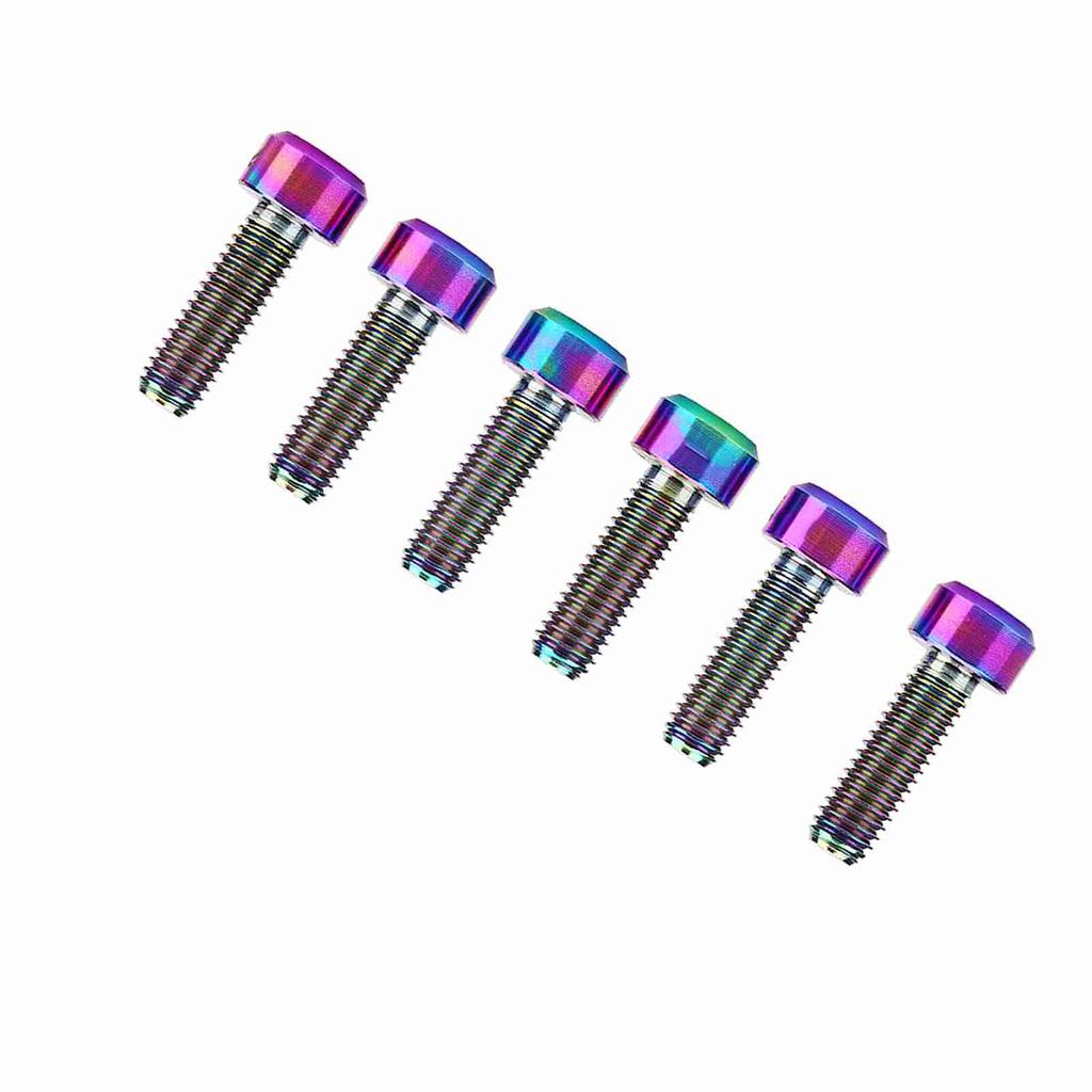 Набор из 6 шт. M5*16 мм титанового сплава для велосипеда с фиксированным выносом руля для горного велосипеда (Многоцветный)