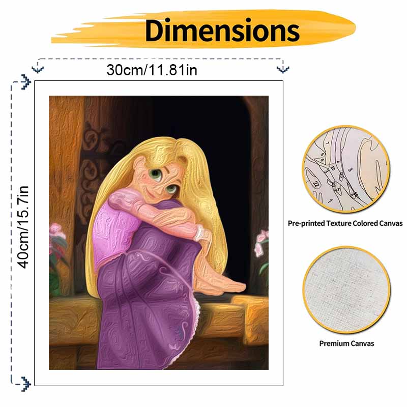 Disney Набор для рисования маслом своими руками Рапунцель Декор для дома и стен Ручная работа Подарок Декор для комнаты принцессы Холст Рисование Картина по номерам Набор