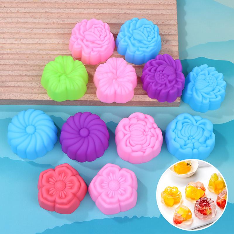 5pcs 5cm Various Flower Designs Silicone Muffin Cake Mold Baking Cups Chocolate Pudding Ice Mould Cupcake Tools DIY Kitchenware