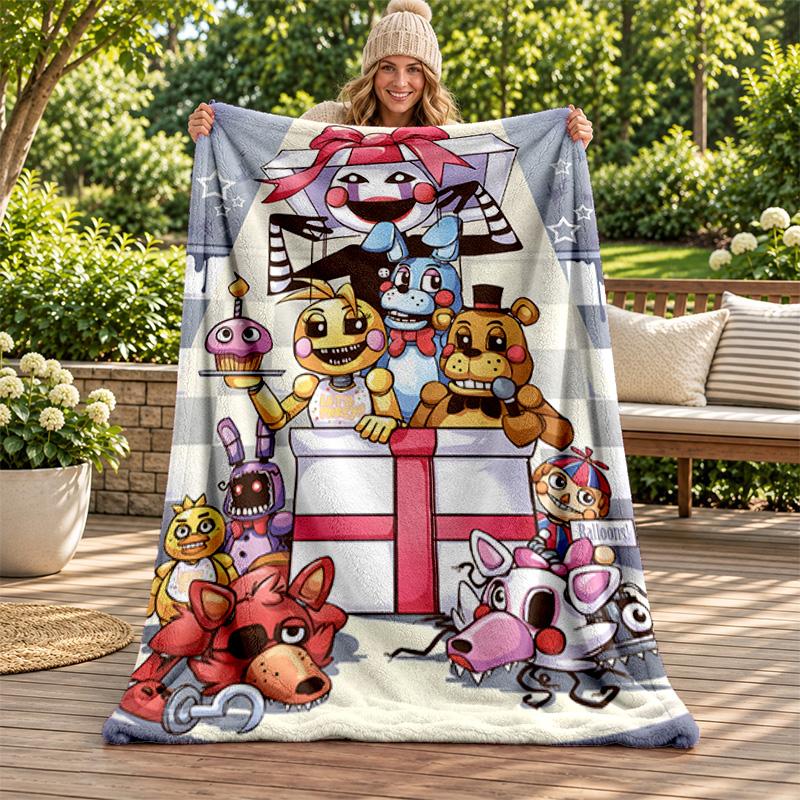 Five nights at freddy blanket Flannel Blanket Soft Cozy Plush Throw for Sofa Bed Lightweight Home Decoration Gifts for Christmas various holidays