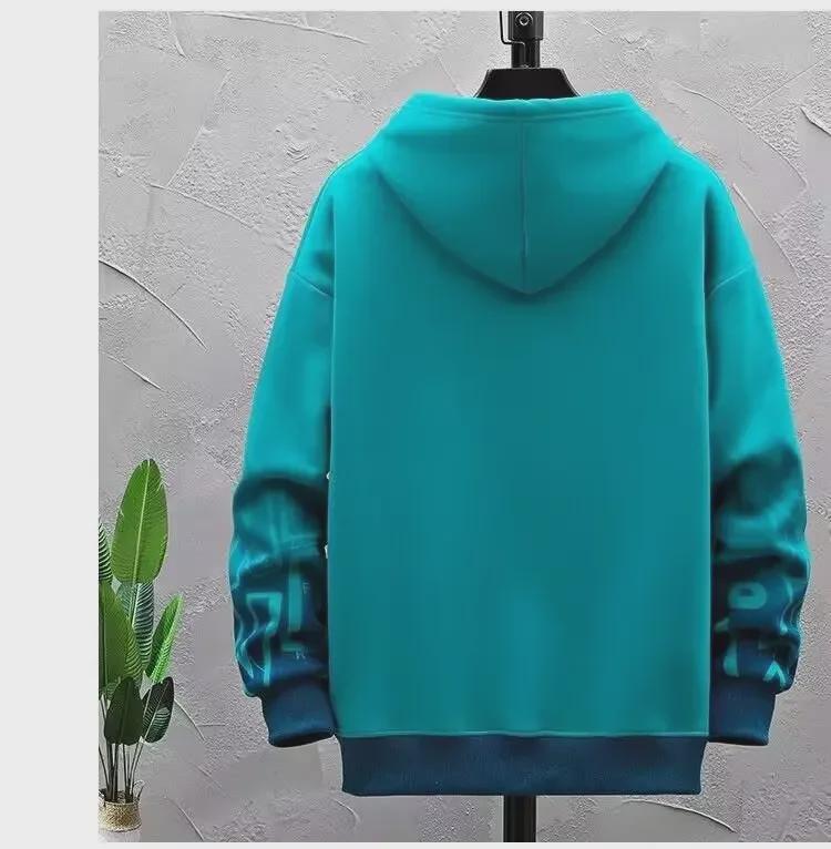 Boys' 2023 Hooded Plus Velvet Sweatshirt - Junior & High School Winter Jacket