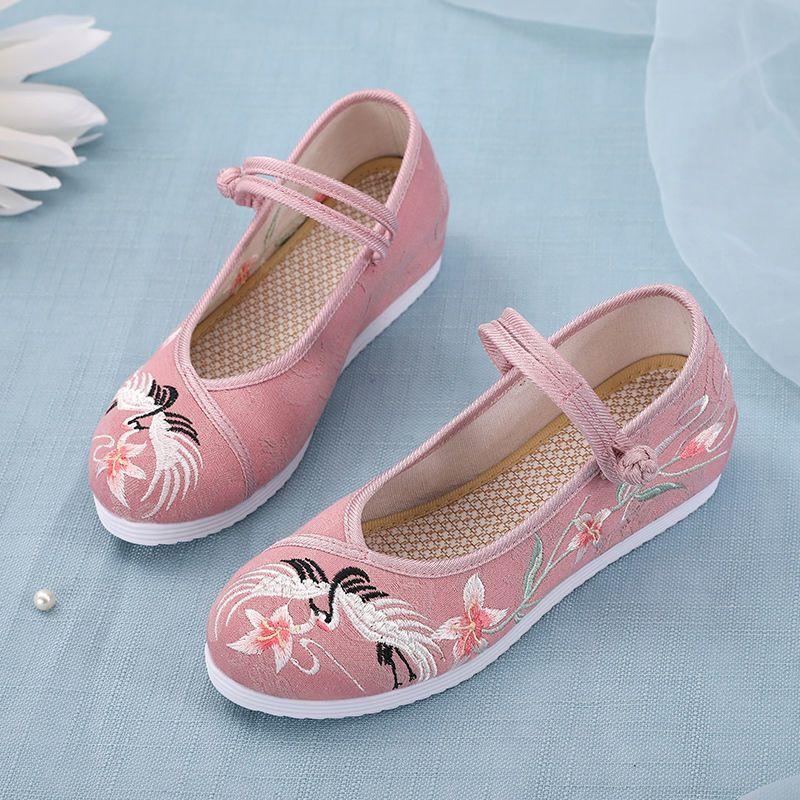 Женская обувь, древние ветровые туфли, обувь ханьфу, старая пекинская тканевая обувь, женская обувь с этнической ветровой вышивкой