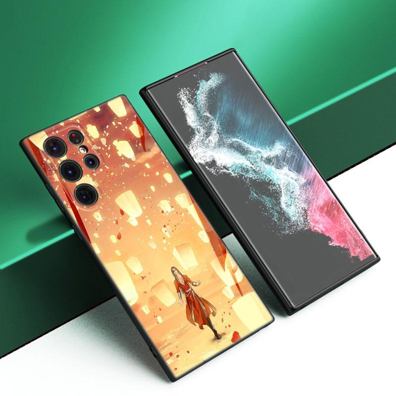 Небесный официальный Blessing черный силиконовый чехол для телефона Samsung Galaxy S23 S21 S20 FE S24 S22 Ultra S10E S10 S9 S8 Plus