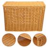 Narrow Tall Lid Storage Box Baskets Woven Magazine Plastic Home Kitchen Toy Vegetable Picnic Containers With Handles