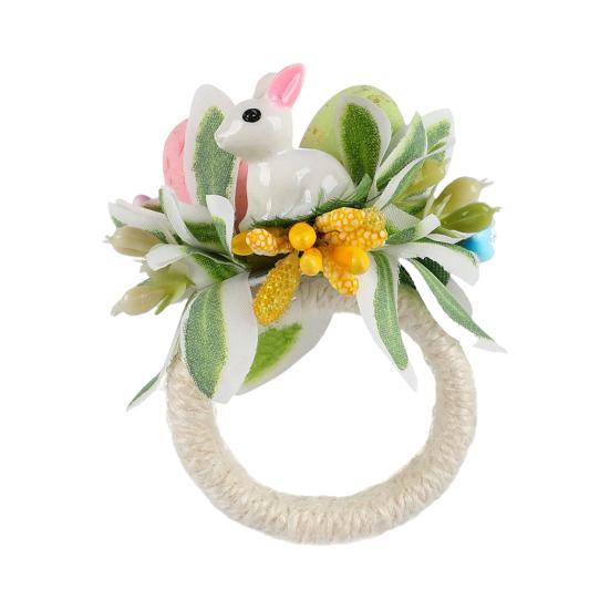 Кольцо для салфетки «Пасхальный кролик», держатель для салфетки с дизайном кроличьих ушей и пасхального яйца, праздничное весеннее украшение стола для званого ужина