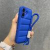 Роскошная Мягкая Пуховая Куртка Силиконовый Чехол Для iPhone 17 16 15 13 12 14 Pro Max Plus Ударопрочный Защита Камеры Ремешок на Запястье Чехол