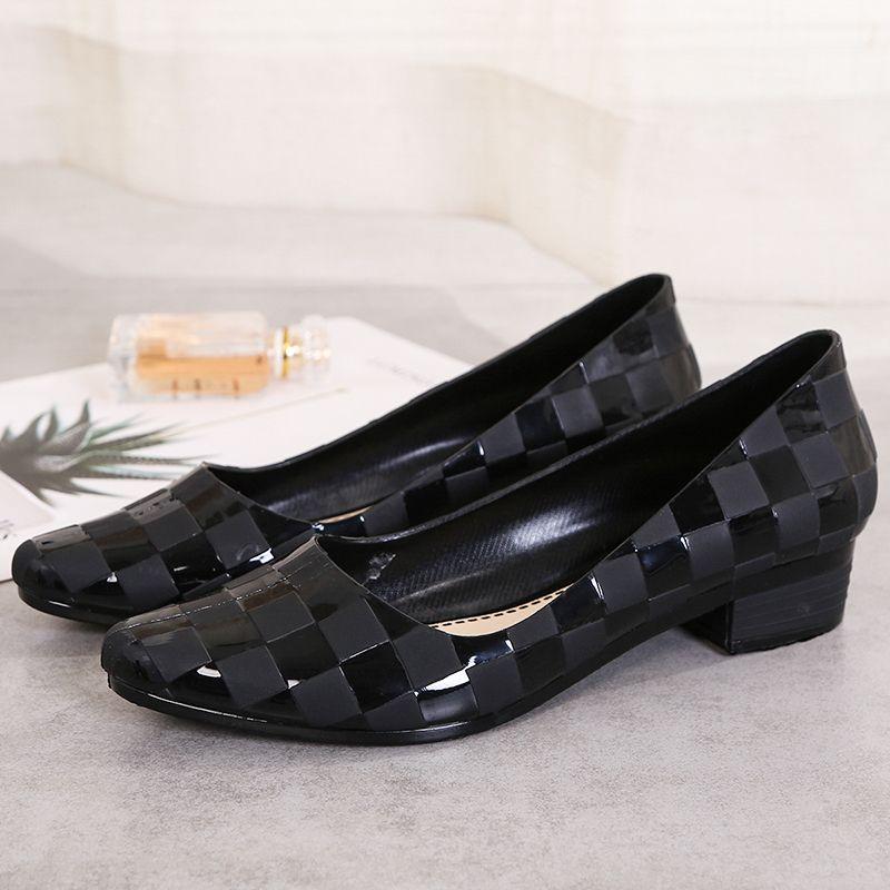 Модная непромокаемая обувь, непромокаемая обувь, женские летние прозрачные туфли, прозрачные туфли, нескользящие нескользящие непромокаемые туфли с неглубоким носком