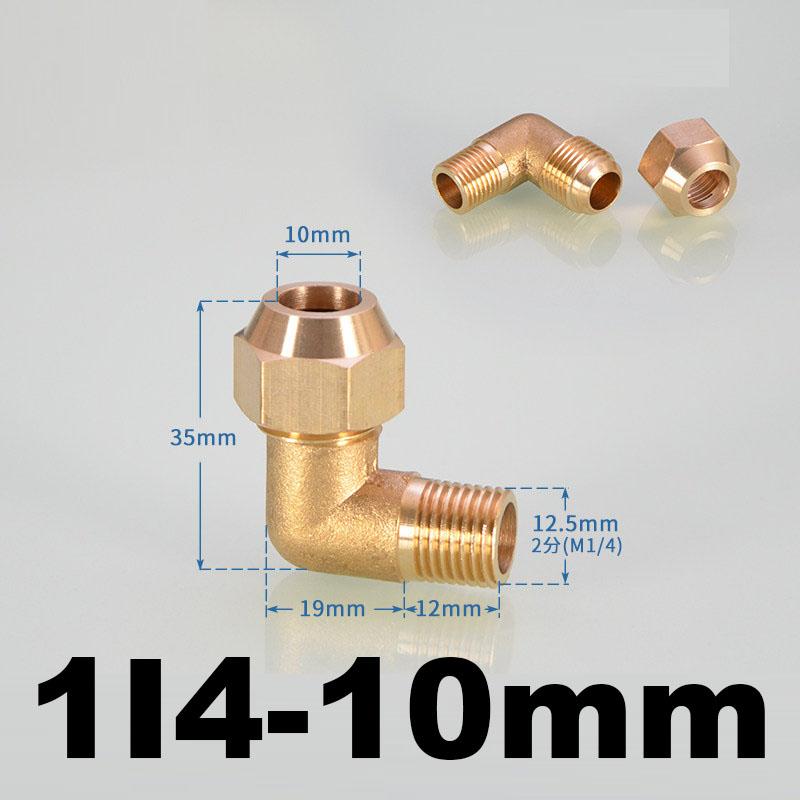 Brass Male Thread Flare Connector 1/4" 3/8" 1/2" BSP 90° Elbow 6mm 8mm 10mm Refrigeration Aircon Fitting