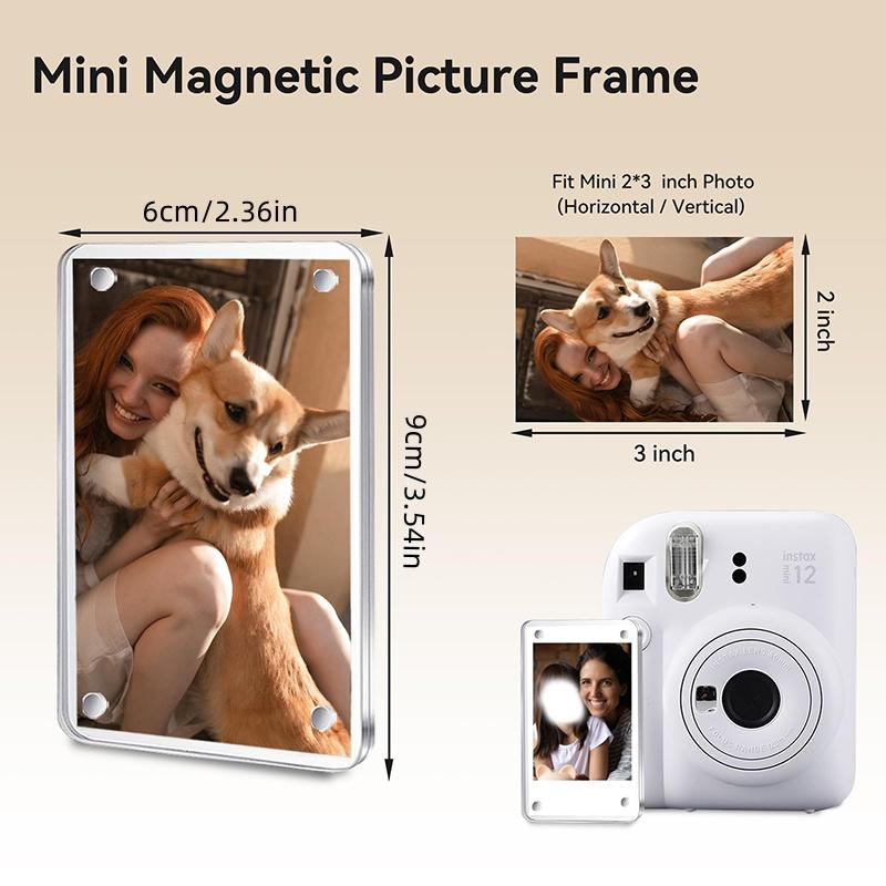 1/6Pcs Transparent Acrylic Photo Frames Universal Double Sided Magnetic Picture Frame Wall Mount for Home Decor Living Room Display Hold Family Photos