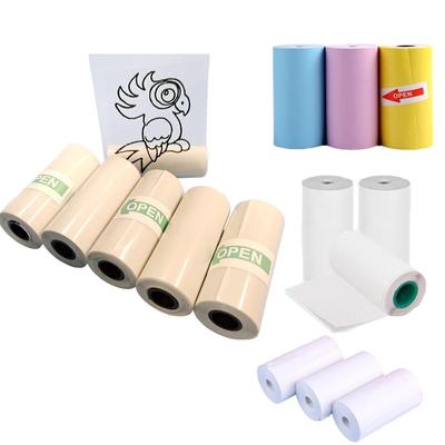 57*25 мм 3/5/9/10 рулонов, белая/красочная/клейкая/этикетка, портативная наклейка, бумага для мини-карманного термопринтера Bluetooth.