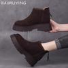 Замшевые женские ботильоны на платформе, высокие каблуки, модная обувь для женщин, тренд 2025 года, зимние новые прогулочные удобные спортивные повседневные зимние ботинки Femme
