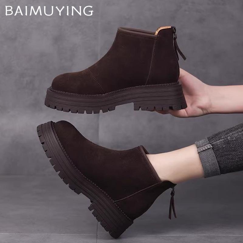 Замшевые женские ботильоны на платформе, высокие каблуки, модная обувь для женщин, тренд 2025 года, зимние новые прогулочные удобные спортивные повседневные зимние ботинки Femme
