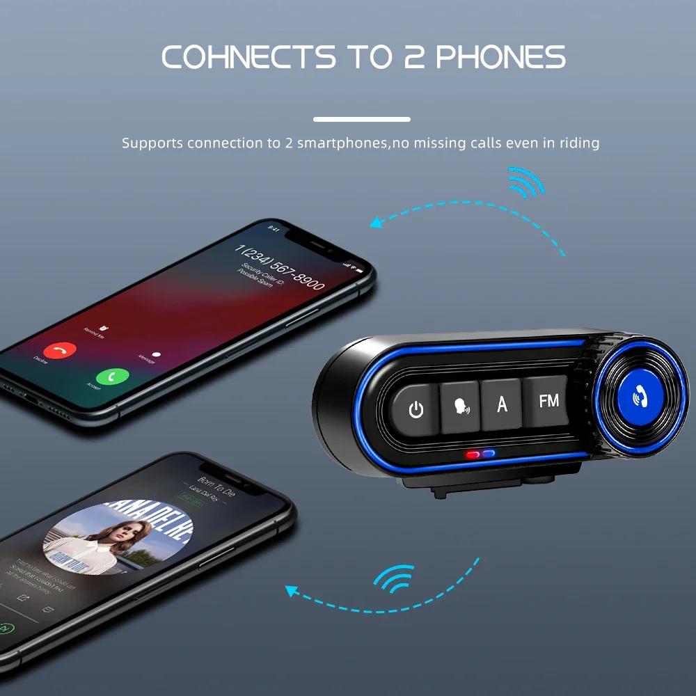 BT36 Motorcycle Helmet Headset BT 5.3 Wireless Headphone Handsfree Stereo Earphone Speaker Noise Reduction With Radio FM