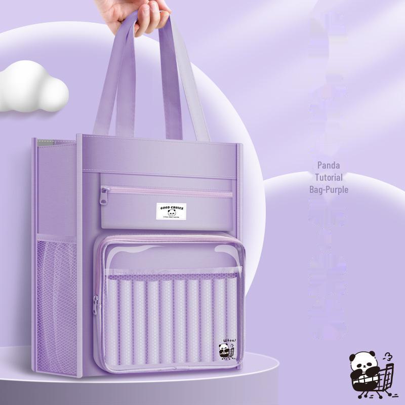 Прозрачная холщовая сумка для репетиторства — портативное хранилище книг и документов для учеников начальной школы