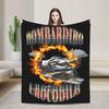 Пледовое одеяло Bombardiro Crocodilo из фланели с аниме-принтом, итальянский мем Brainrot, индивидуальные пледы для дома 125*100 см, плюшевое тонкое одеяло