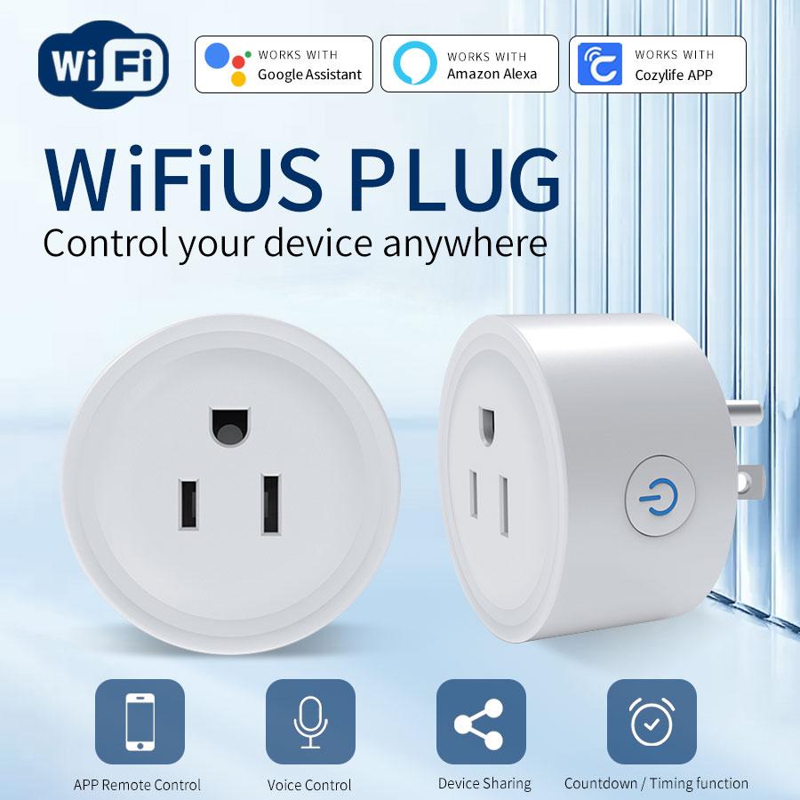 Умная розетка WiFi 10A, вилка США Cozylife 100-240 В, приложение, дистанционное управление, голосовое управление, таймер, работает с Alexa, Google Assistant