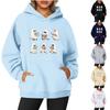 Women's O-neck Long Sleeve Halloween Printed Top Solid Color Hoodie