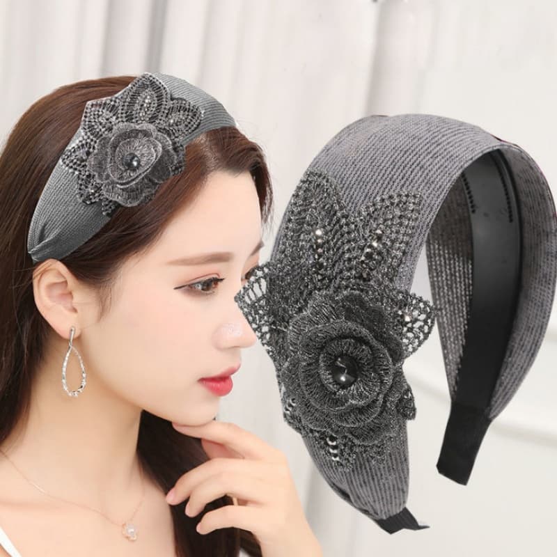 Широкополая шпилька нескользящая дышащая большая цветочная простая повязка на голову повязка для волос