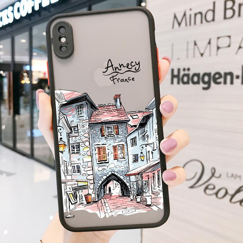 Travelling world travel Street painting Phone Case For Iphone 15 14 13 11 12 Pro Max 7 8 PLUS SE2 X XS XR Hard Matte Back Cover