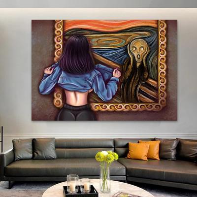 Классические известные картины на холсте, забавные сексуальные женские крики, настенные художественные постеры и принты для украшения дома, Куадрос