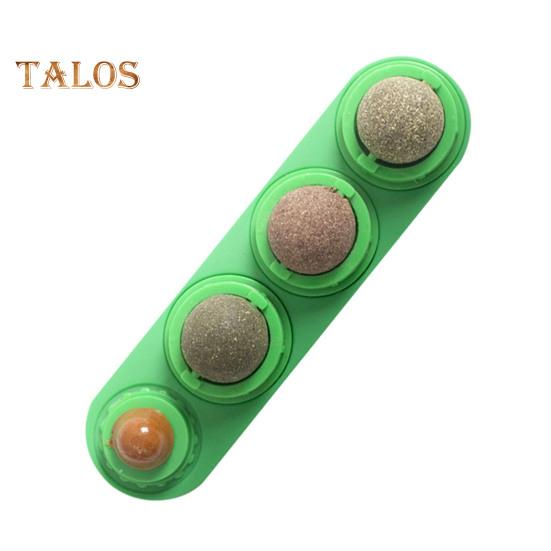 4 шт. шарики для лизания кошачьей мяты, вращающиеся настенные съедобные шарики для кошек, игрушка с натуральной кошачьей мятой, безопасная и здоровая игрушка для чистки зубов котенка для дома