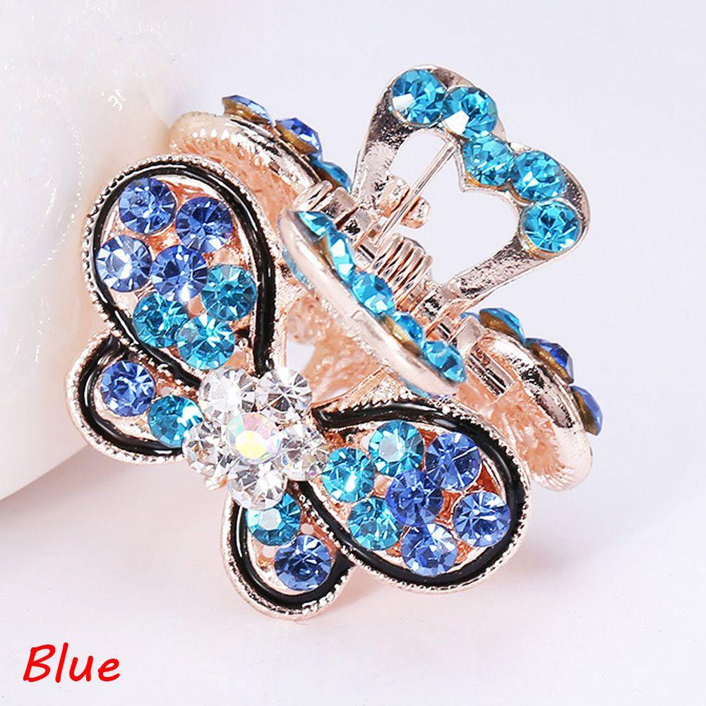 Fashion Women Gifts Crystal Rhinestone Claw Barrette Hair Clip Claw Mini Butterfly Hairpins