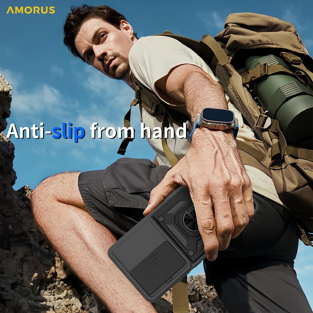 Чехол для Motorola Moto G86 Power 5G с подставкой, PC+TPU, чехол для телефона со слайдером для объектива камеры