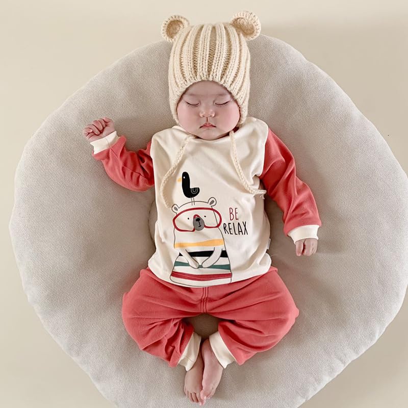 Jaydyequ Детская одежда для сна с длинным рукавом, пижама для детей 110 см, теплая одежда для девочек, одежда для весны/осени, домашняя одежда для девочек, комплект, подарок, красный,